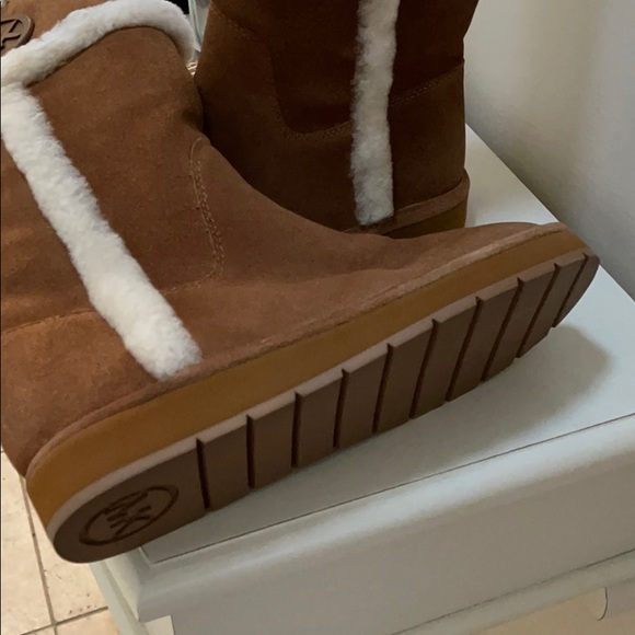 MICHAEL KORS TALL FUR BOOTS IN CAMEL SIZE 10 NEW - Picture 6 of 6